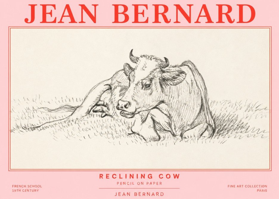 Jean Bernard Reclining Cow III No2 - Poszter