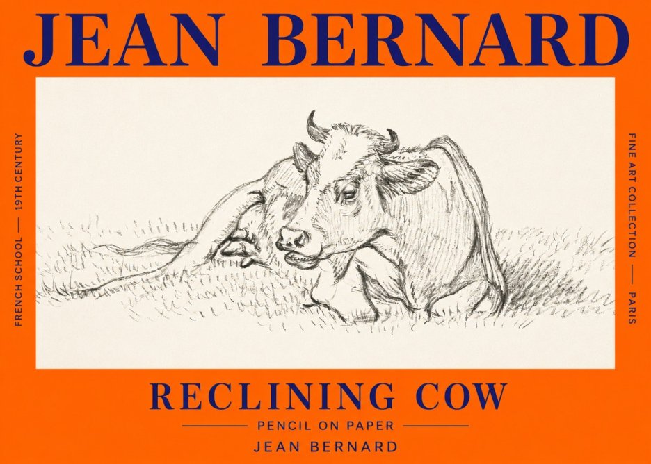 Jean Bernard Reclining Cow III No3 - Poszter