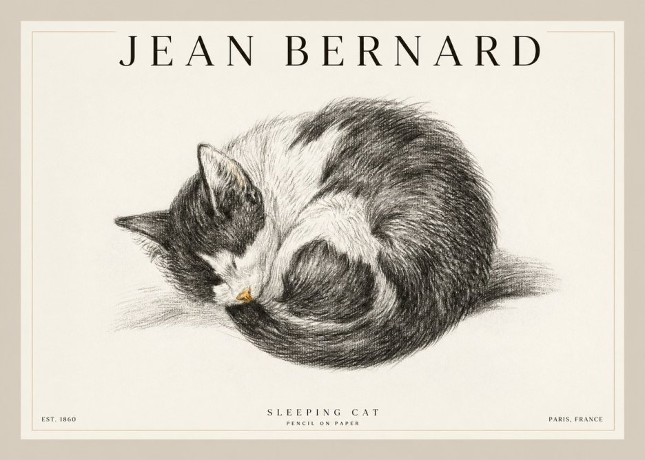 Jean Bernard Sleeping Cat VIII No2 - Poszter