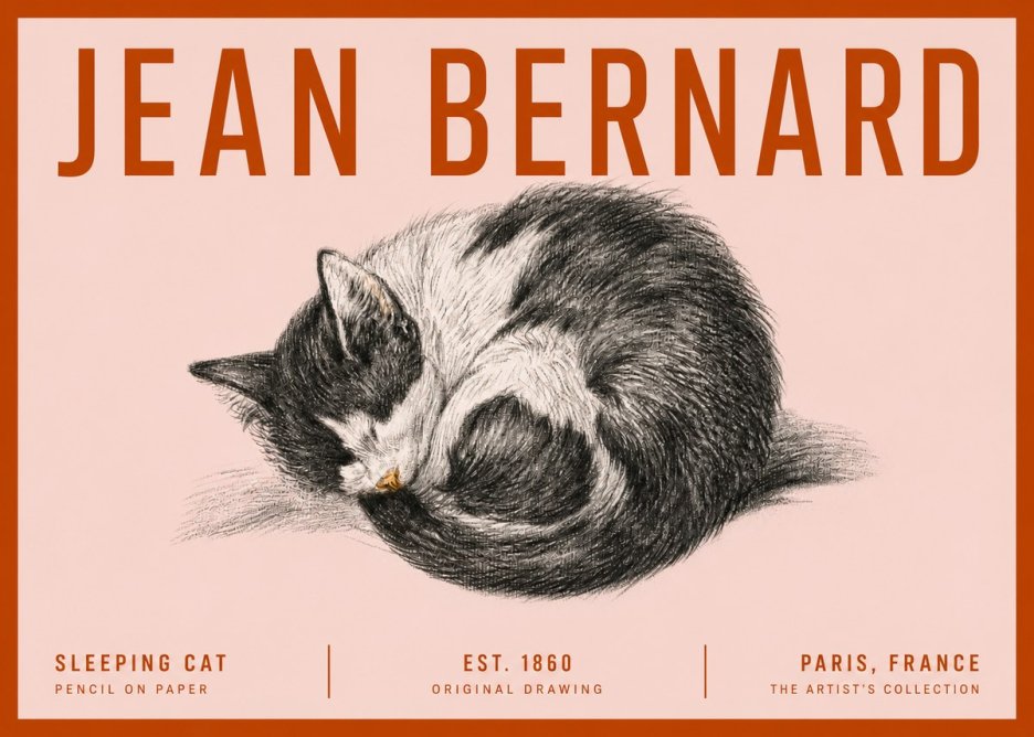Jean Bernard Sleeping Cat VIII No5 - Poszter