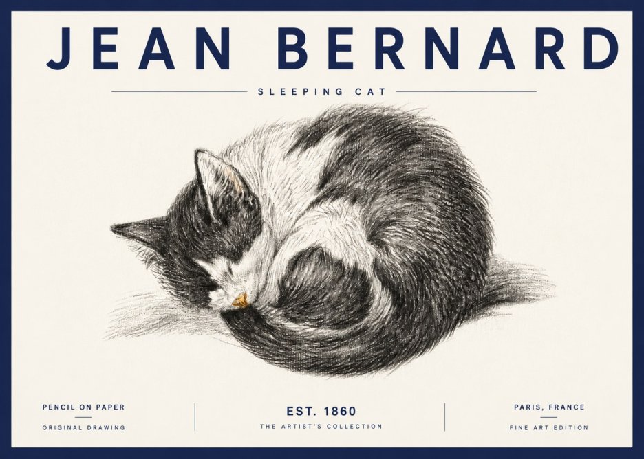 Jean Bernard Sleeping Cat VIII No6 - Poszter