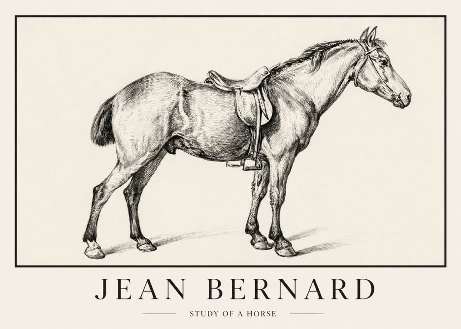 Jean Bernard Study of a Horse X No1 - Poszter