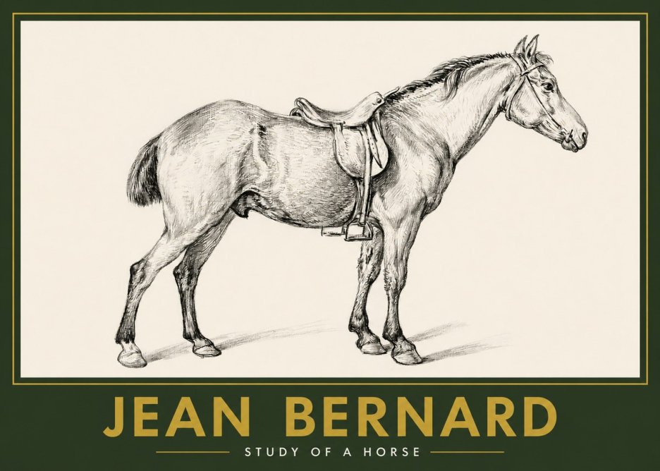 Jean Bernard Study of a Horse X No2 - Poszter