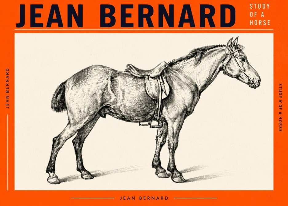 Jean Bernard Study of a Horse X No3 - Poszter
