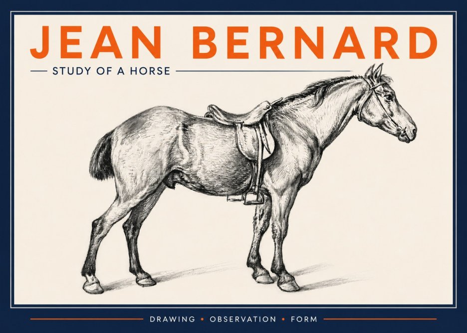 Jean Bernard Study of a Horse X No4 - Poszter