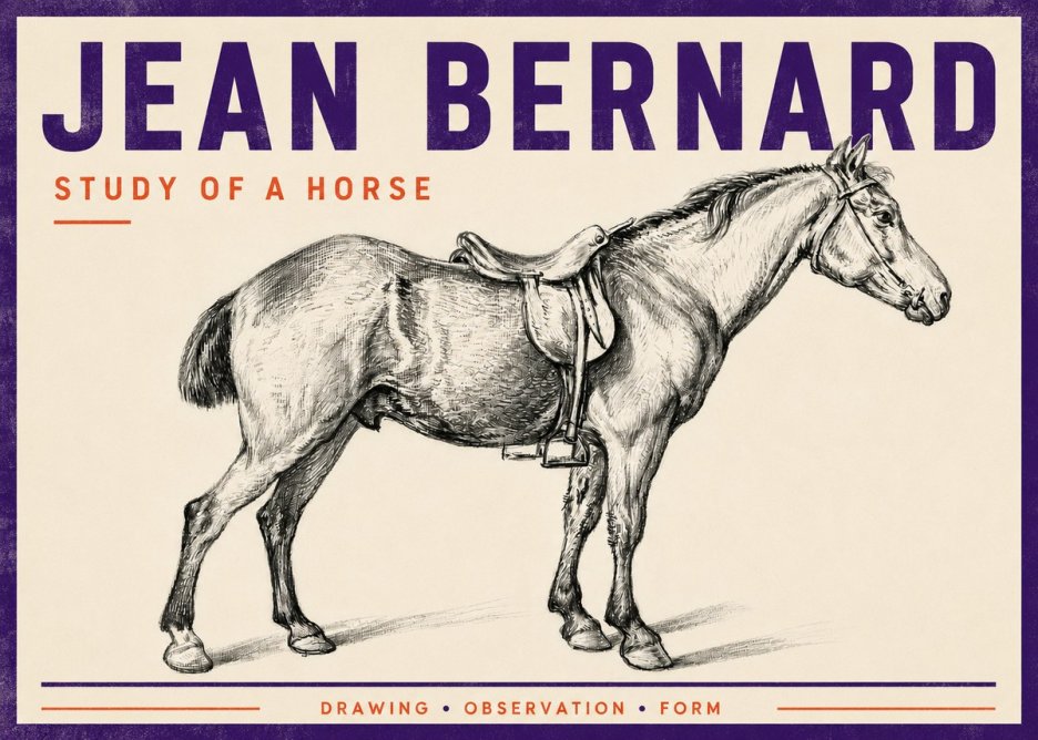 Jean Bernard Study of a Horse X No5 - Poszter