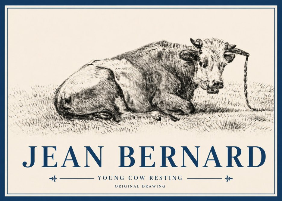 Jean Bernard Young Cow Resting No4 - Poszter