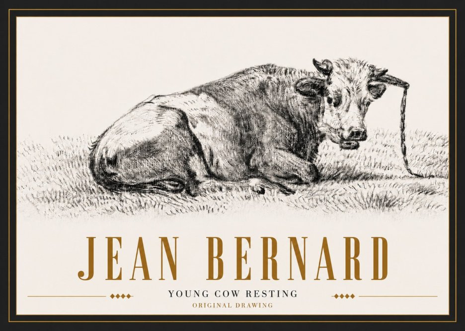 Jean Bernard Young Cow Resting No5 - Poszter