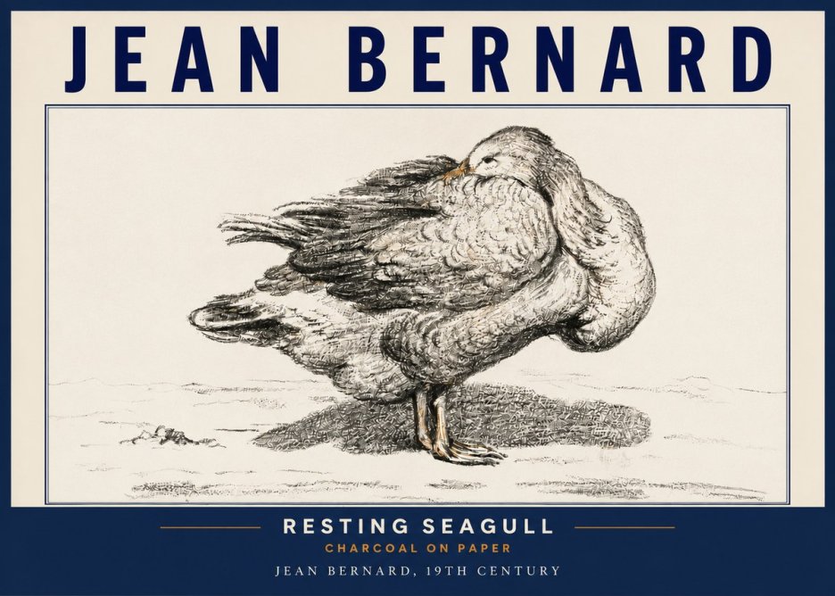 Jean Bernard Resting Seagull No4 - Poszter
