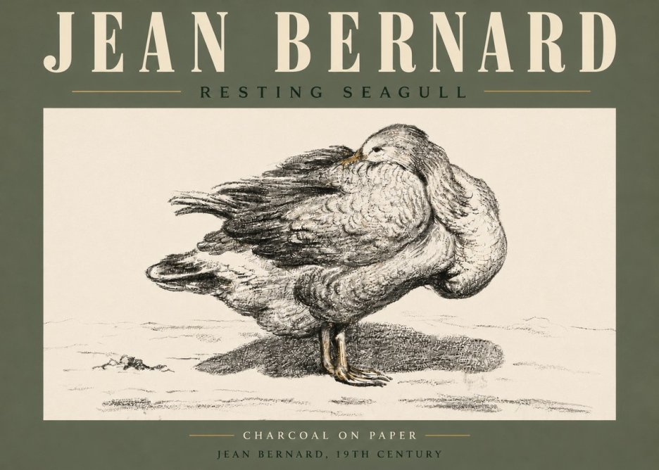 Jean Bernard Resting Seagull No5 - Poszter