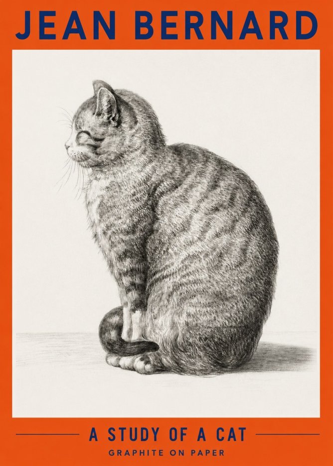 Jean Bernard Cat in Profile No4 - Poszter