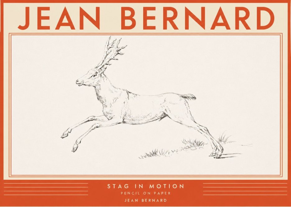 Jean Bernard Stag in Motion No2 - Poszter