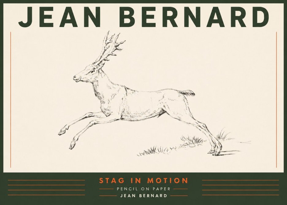 Jean Bernard Stag in Motion No4 - Poszter