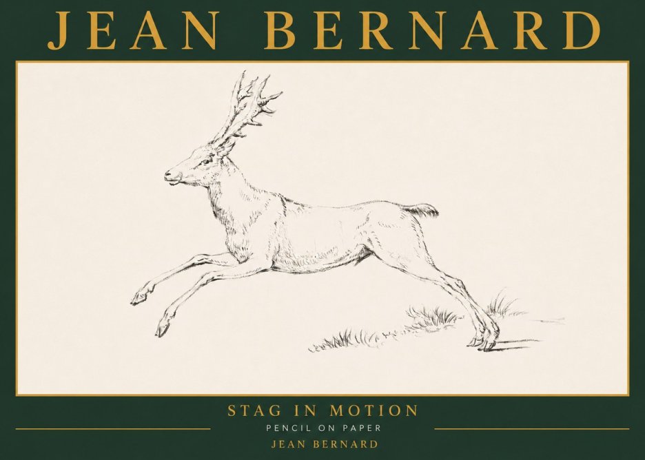 Jean Bernard Stag in Motion No5 - Poszter