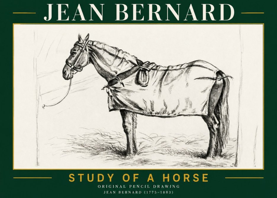 Jean Bernard Study of a Horse XI No2 - Poszter