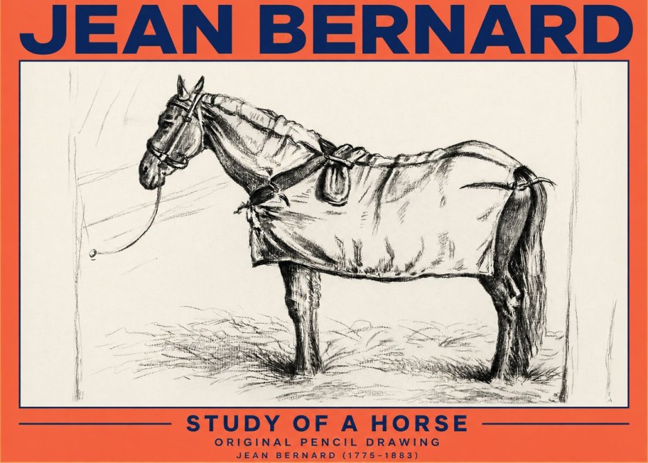 Jean Bernard Study of a Horse XI No3 - Poszter