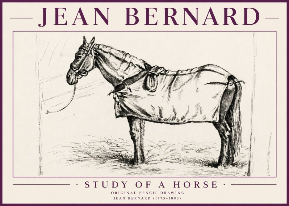Jean Bernard Study of a Horse XI No4 - Poszter