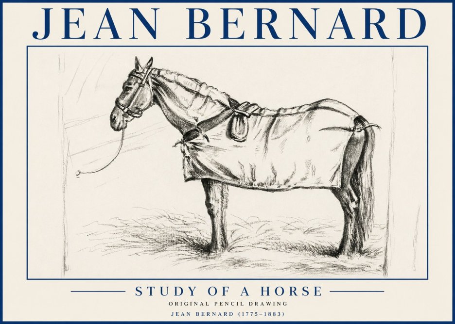 Jean Bernard Study of a Horse XI No5 - Poszter