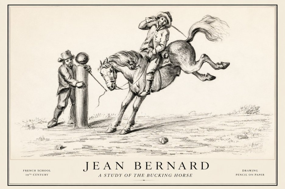 Jean Bernard A Study of the Bucking Horse No1 - Poszter