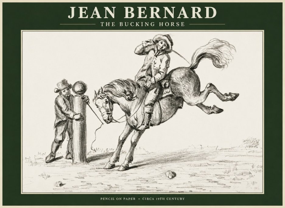 Jean Bernard A Study of the Bucking Horse No2 - Poszter