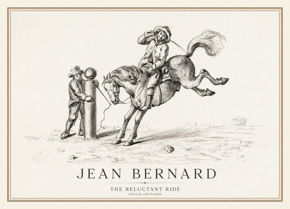 Jean Bernard A Study of the Bucking Horse No3 - Poszter