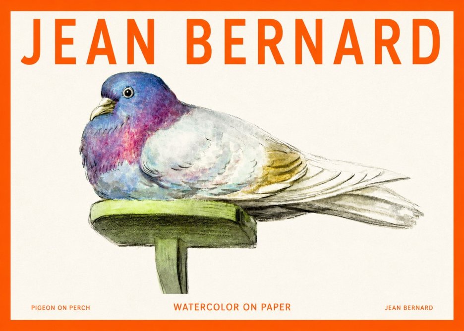 Jean Bernard Pigeon on Perch No2 - Poszter