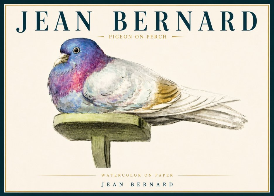 Jean Bernard Pigeon on Perch No5 - Poszter