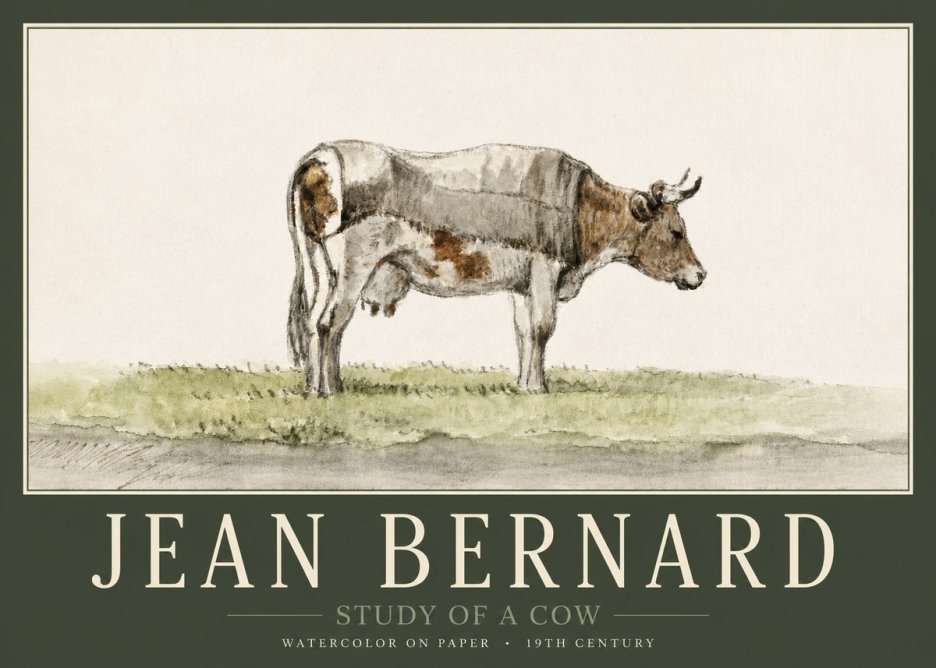 Jean Bernard Study of a Cow XIV No3 - Poszter