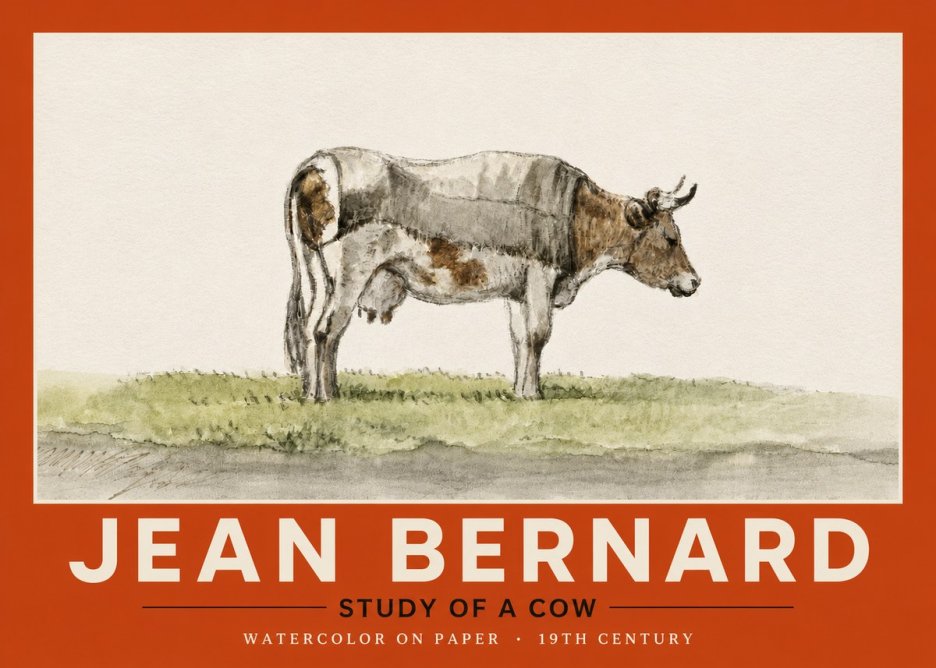 Jean Bernard Study of a Cow XIV No4 - Poszter