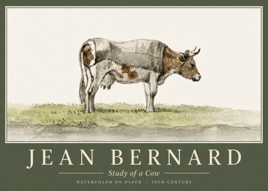 Jean Bernard Study of a Cow XIV No5 - Poszter
