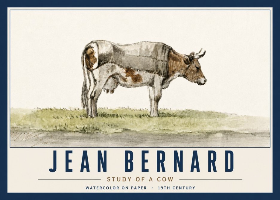 Jean Bernard Study of a Cow XIV No6 - Poszter
