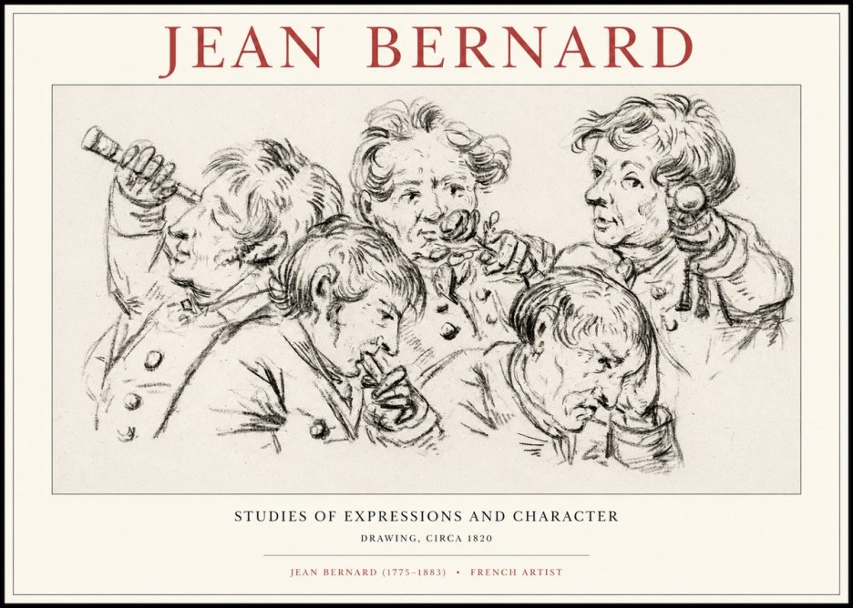 Jean Bernard Studies of Expressions and Character No1 - Poszter