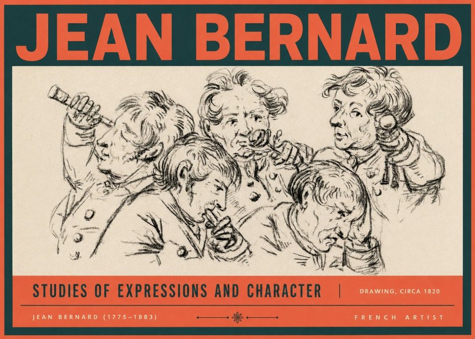 Jean Bernard Studies of Expressions and Character No2 - Poszter