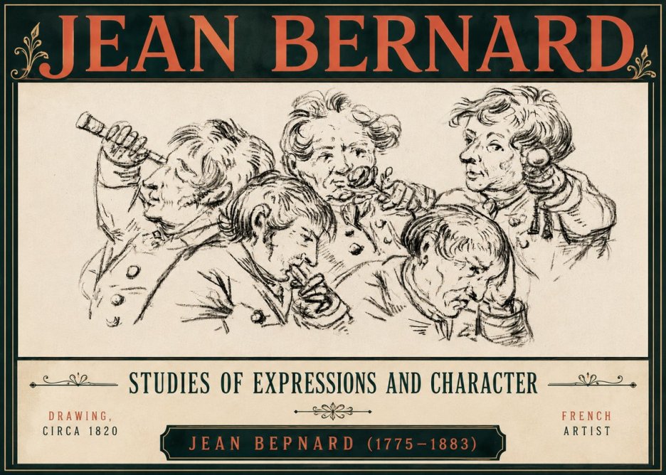 Jean Bernard Studies of Expressions and Character No6 - Poszter