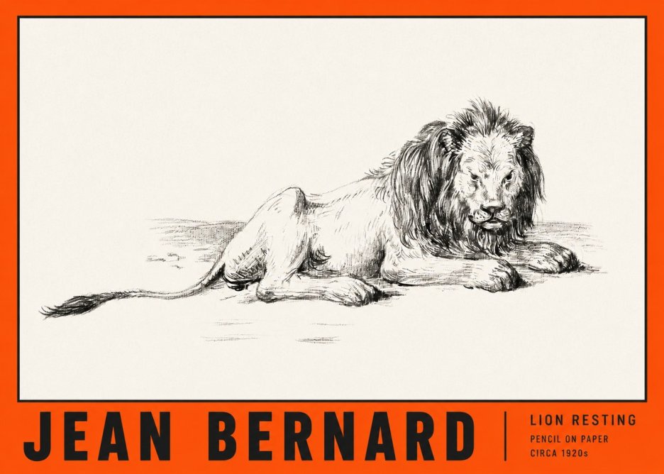 Jean Bernard Lion Resting No2 - Poszter