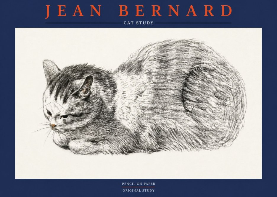 Jean Bernard Cat Study X No2 - Poszter