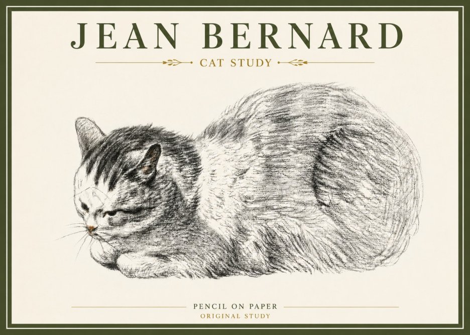 Jean Bernard Cat Study X No4 - Poszter