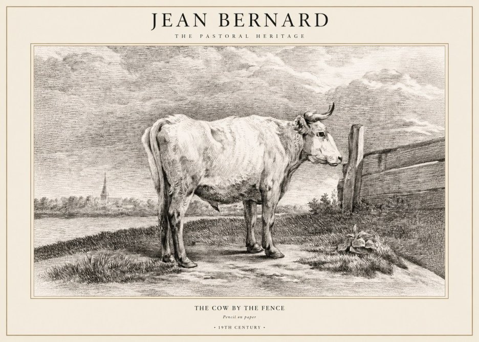 Jean Bernard Study of a Cow XV No3 - Poszter