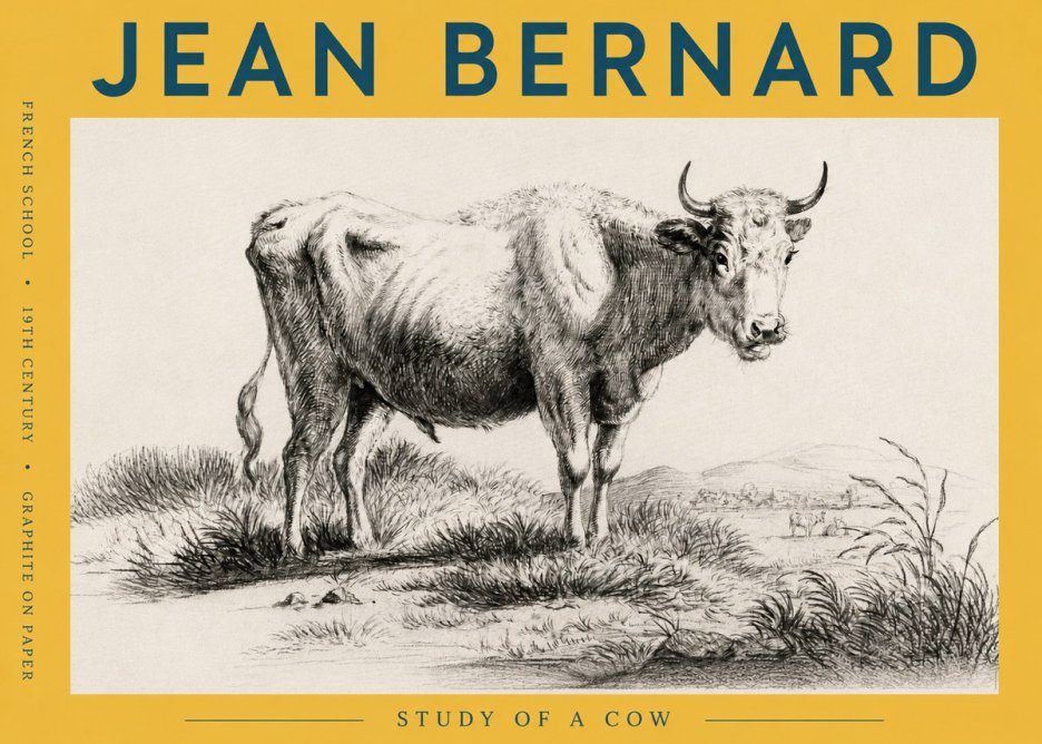 Jean Bernard Study of a Cow XVI No6 - Poszter