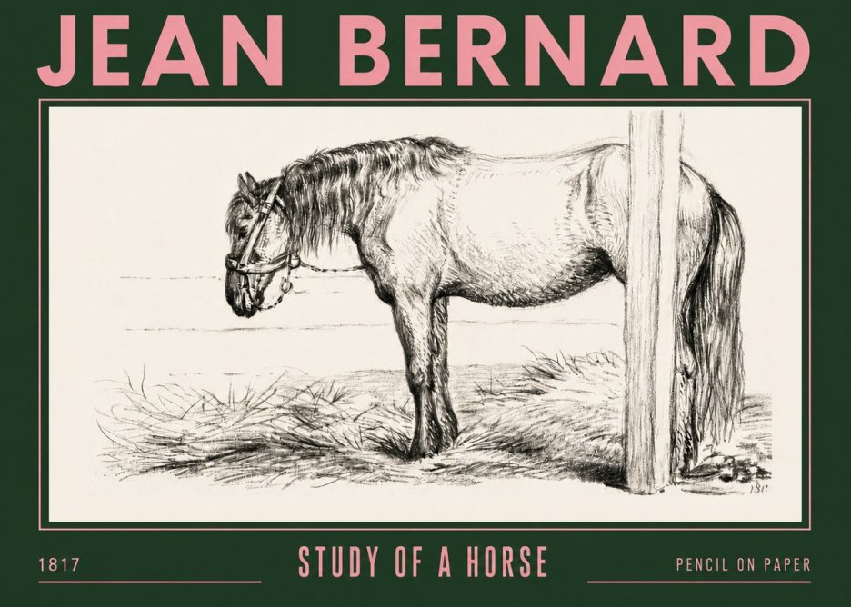 Jean Bernard Study of a Horse XII No4 - Poszter