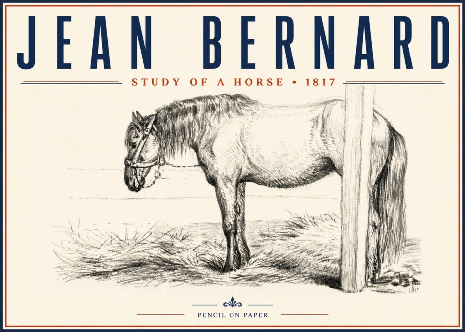 Jean Bernard Study of a Horse XII No5 - Poszter