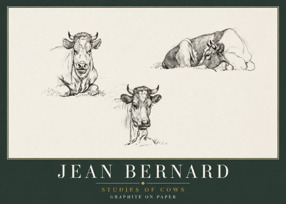 Jean Bernard Studies of Cows II No2 - Poszter