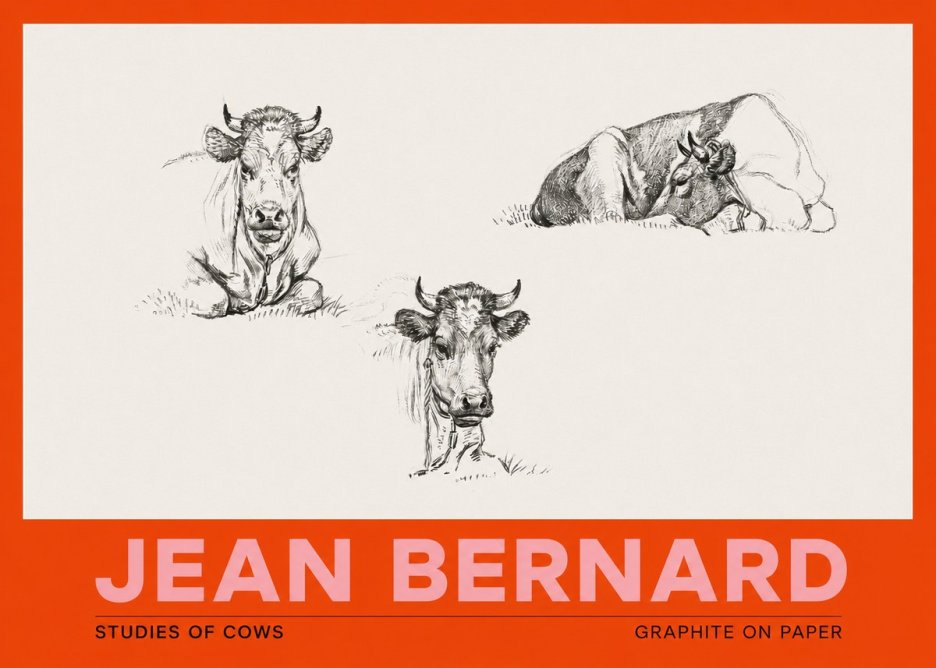 Jean Bernard Studies of Cows II No3 - Poszter