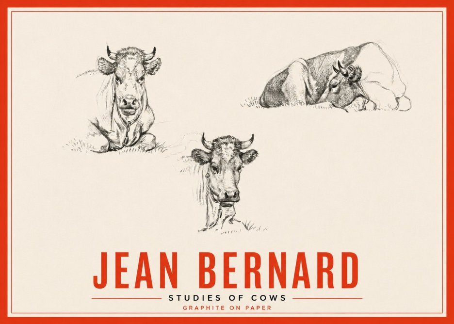 Jean Bernard Studies of Cows II No5 - Poszter