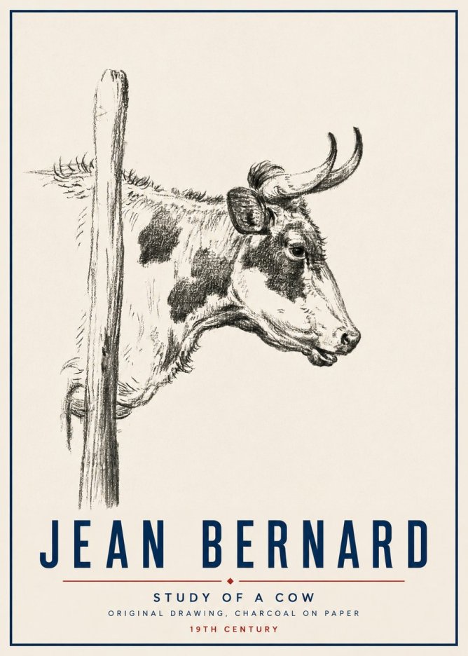 Jean Bernard Study of a Cow XVII No5 - Poszter