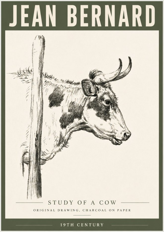 Jean Bernard Study of a Cow XVII No6 - Poszter