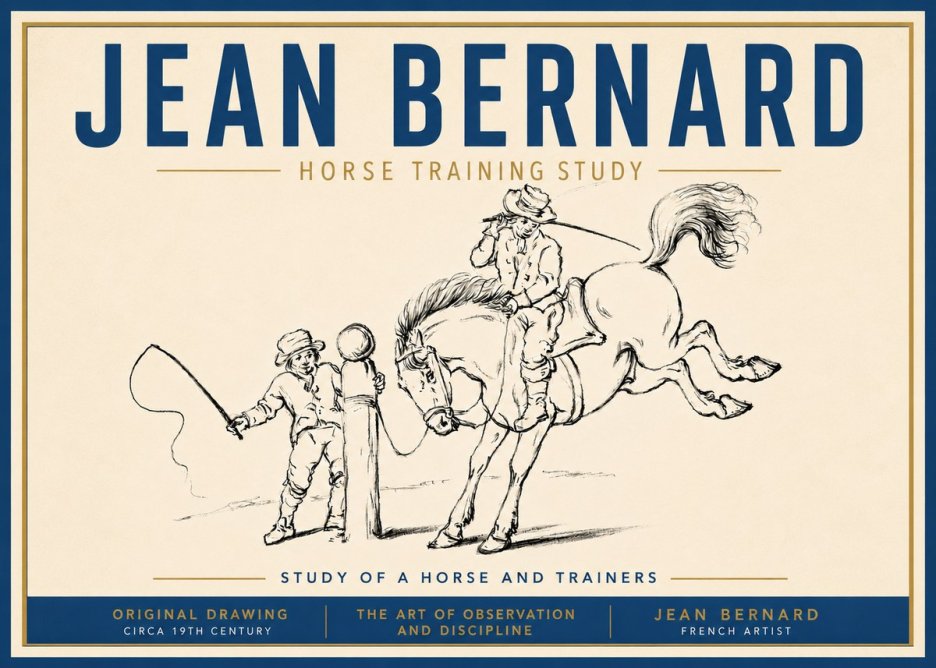Jean Bernard Horse Training Study No5 - Poszter