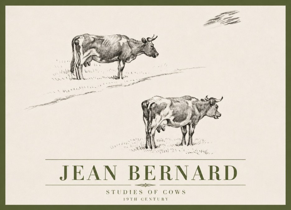 Jean Bernard Studies of Cows III No4 - Poszter