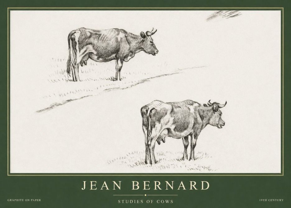 Jean Bernard Studies of Cows III No5 - Poszter