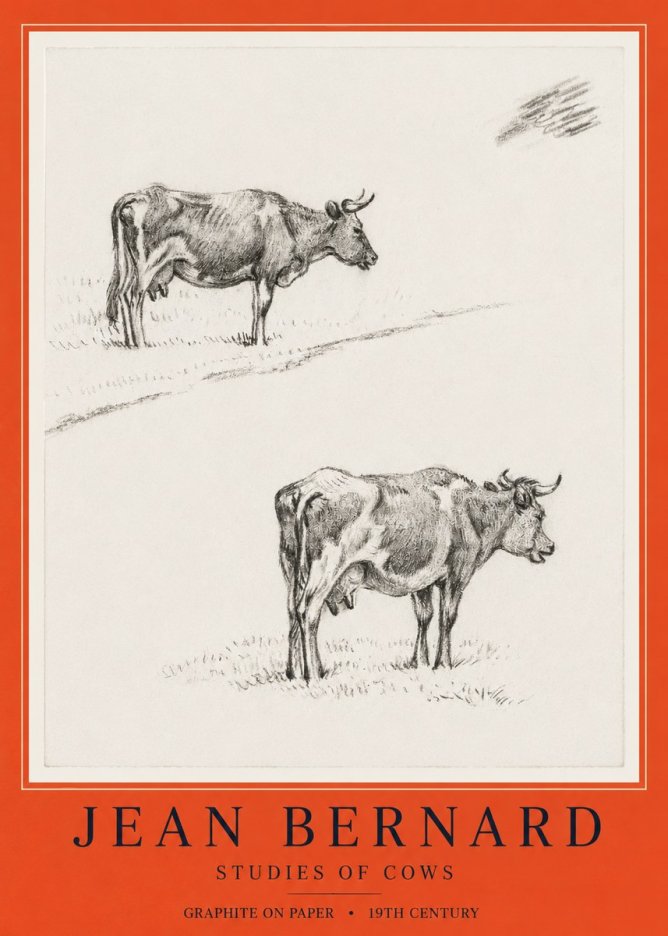 Jean Bernard Studies of Cows III No6 - Poszter